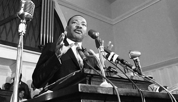 In this 1960 file photo, Martin Luther King Jr. speaks in Atlanta. A 1960 recording of an interview with King never before heard was purchased Wednesday, Sept. 5, 2012, by magician David Copperfield. /AP