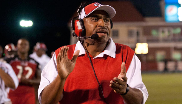 Winston-Salem State head football coach Connell Maynor and the Rams are the defending Boxtorow HBCU national champions and are one of three undefeated teams in HBCU football. / WSSU Sports Info.