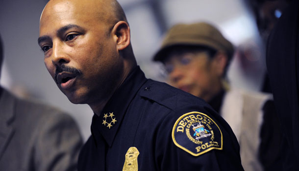 Detroit Police Chief Ralph Godbee (pictured) has been suspended by Mayor David Bing in a probe of unspecified allegations. /AP Photo/Detroit News, Brandy Baker